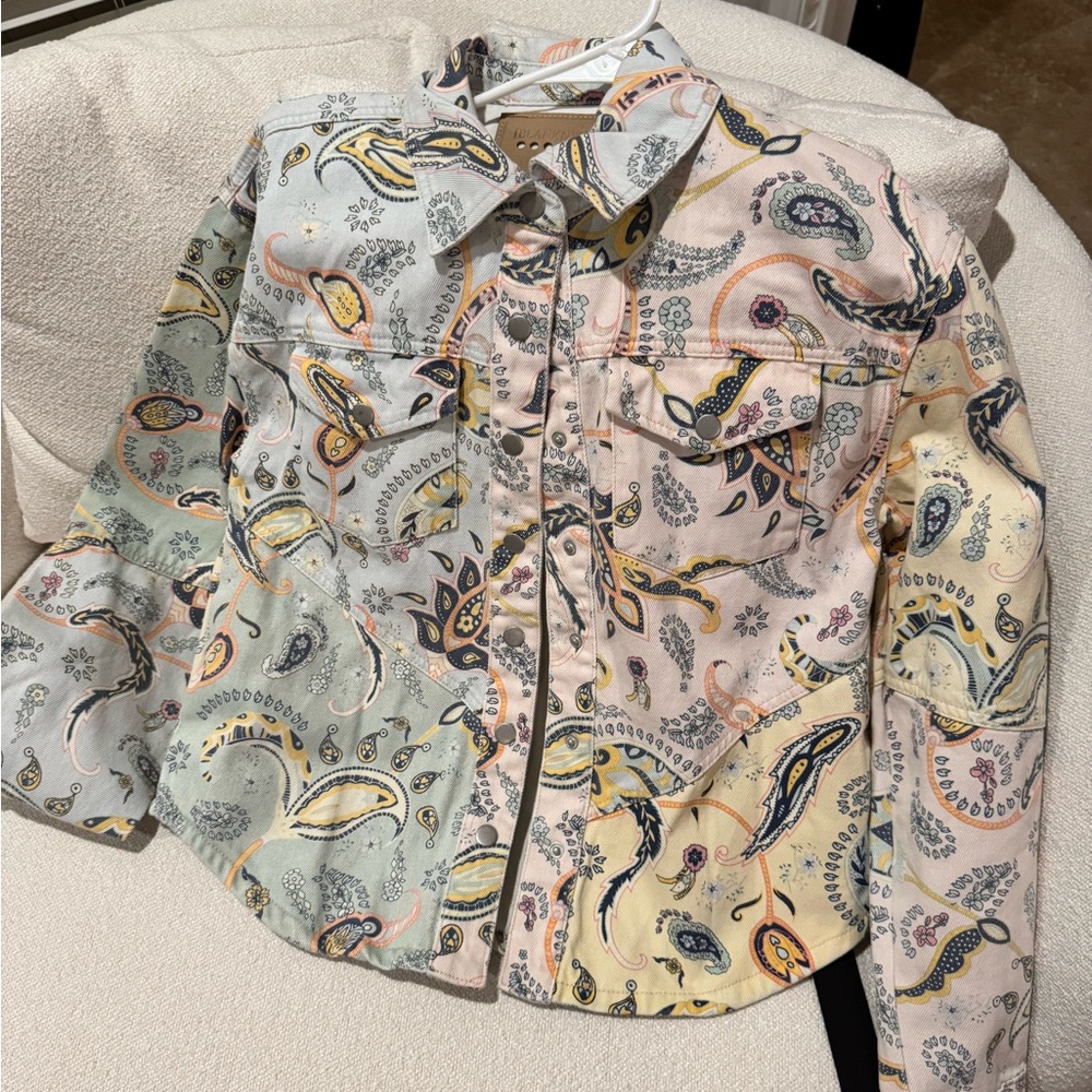 BLANKNYC Paisley Button-Up denim jacket NWT